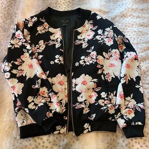 Black white and pink dress zip up crewneck